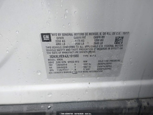 Продажа на аукционе авто 2018 Gmc Terrain Slt, vin: 3GKALVEX4JL191980, номер лота: 44890788