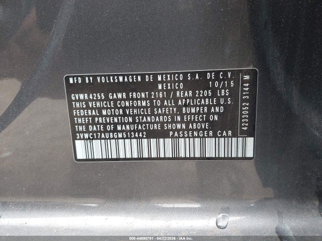 Продажа на аукционе авто 2016 Volkswagen Golf Sportwagen Tsi Se 4-door, vin: 3VWC17AU8GM513442, номер лота: 44890791