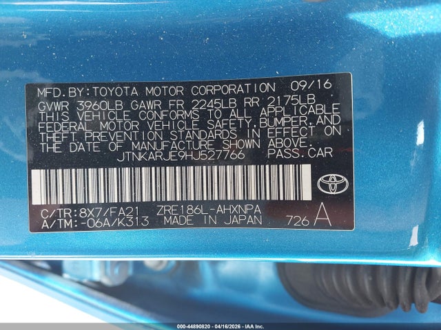 JTNKARJE9HJ527766 Toyota COROLLA IM