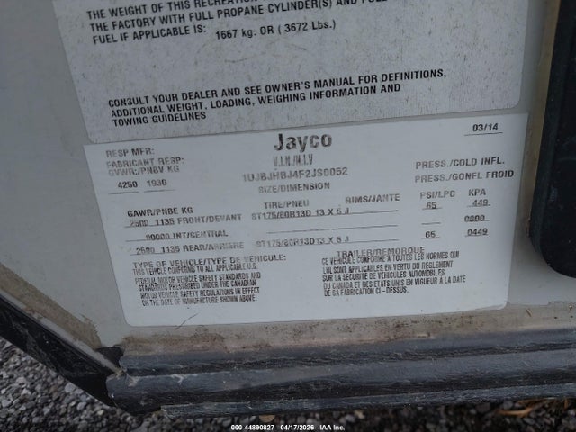 Jayco Jay Feather 2015 1UJBJHBJ4F2JS0052 Image 9