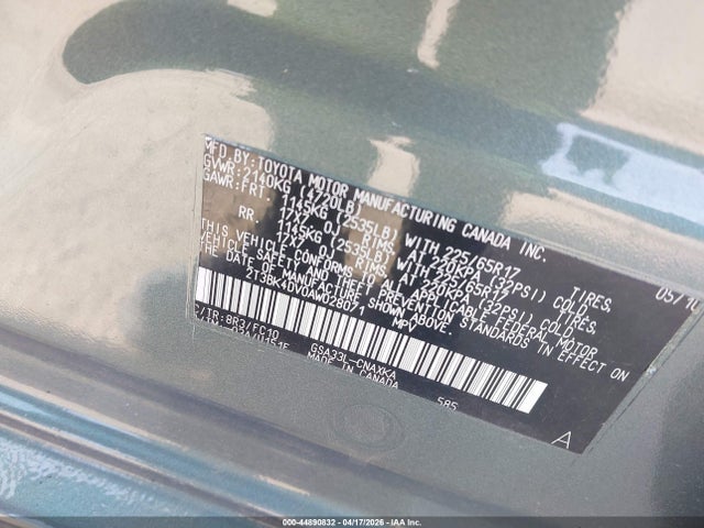 Aukcja sprzedaży 2010 Toyota Rav4 Base V6, vin: 2T3BK4DV0AW028071, numer aukcji: 44890832