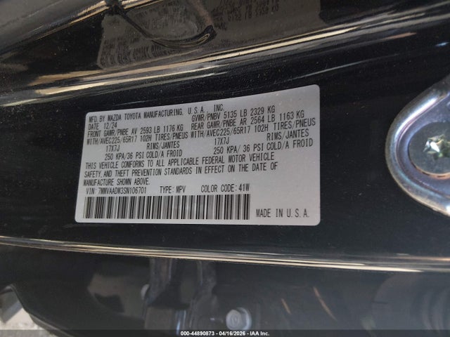 Продажа на аукционе авто 2025 Mazda Cx-50 Hybrid Premium Package, vin: 7MMVAADW3SN106701, номер лота: 44890873