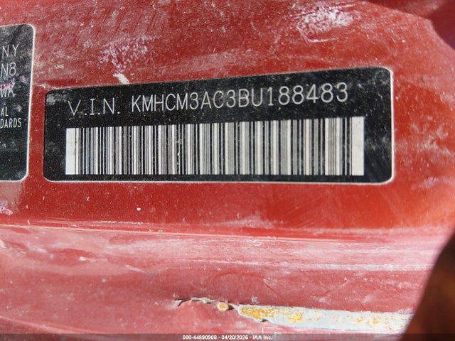 2011 Hyundai Accent Gs მანქანა იყიდება აუქციონზე, vin: KMHCM3AC3BU188483, აუქციონის ნომერი: 44890908