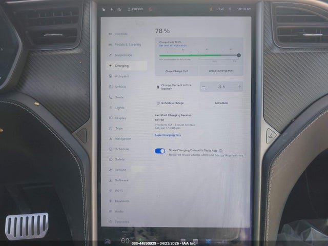 2018 Tesla Model X მანქანა იყიდება აუქციონზე, vin: 5YJXCBE47JF111337, აუქციონის ნომერი: 44890929
