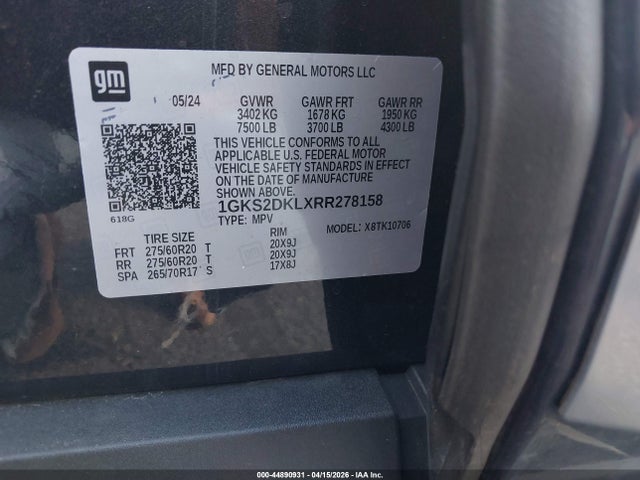 2024 GMC YUKON 1GKS2DKLXRR278158 Photo 8