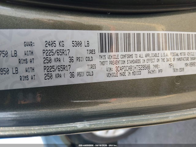 Продаж на аукціоні авто 2017 Dodge Journey Se, vin: 3C4PDCAB1HT529508, номер лоту: 44890986