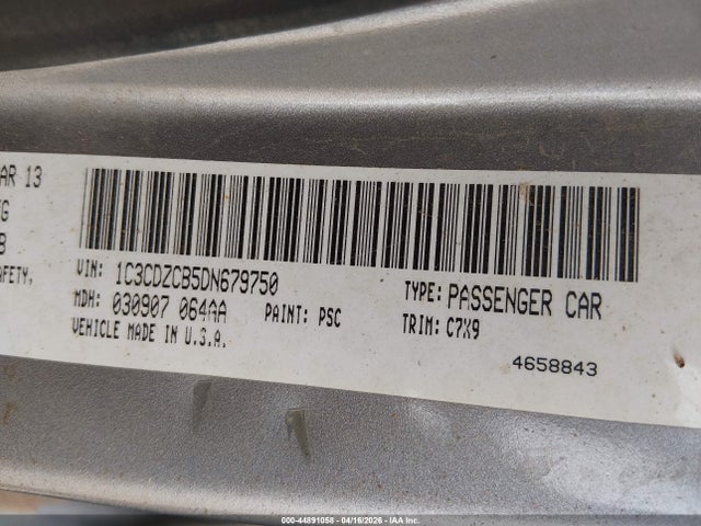 44891058 :رقم المزاد ، 1C3CDZCB5DN679750 vin ، 2013 Dodge Avenger Sxt مزاد بيع