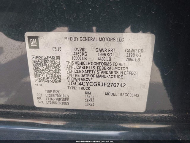 1GC4CYCG9JF276742 Chevrolet Silverado 3500hd Wt