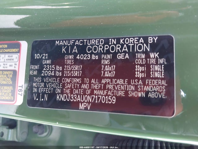Продаж на аукціоні авто 2022 Kia Soul Ex, vin: KNDJ33AU0N7170159, номер лоту: 44891197