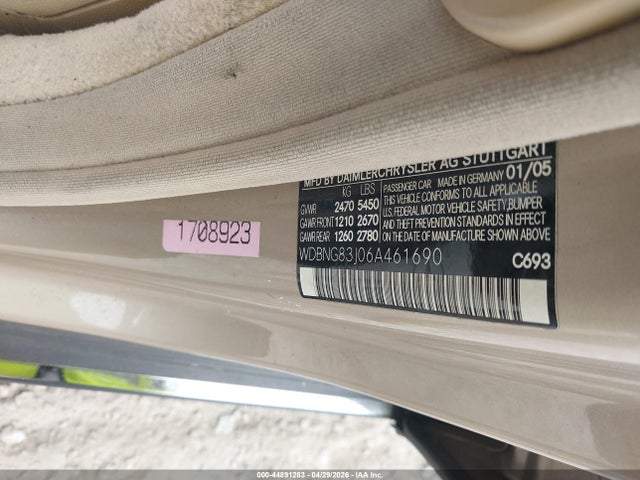Продаж на аукціоні авто 2006 Mercedes-benz S 430 4matic, vin: WDBNG83J06A461690, номер лоту: 44891283