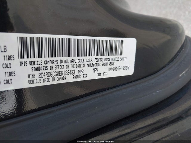 44891292 :رقم المزاد ، 2C4RDGCG0ER122433 vin ، 2014 Dodge Grand Caravan Sxt مزاد بيع