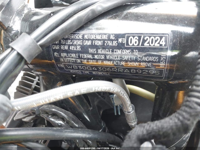 44891295 :رقم المزاد ، WB30G4306RRA89295 vin ، 2024 Bmw G310 R مزاد بيع