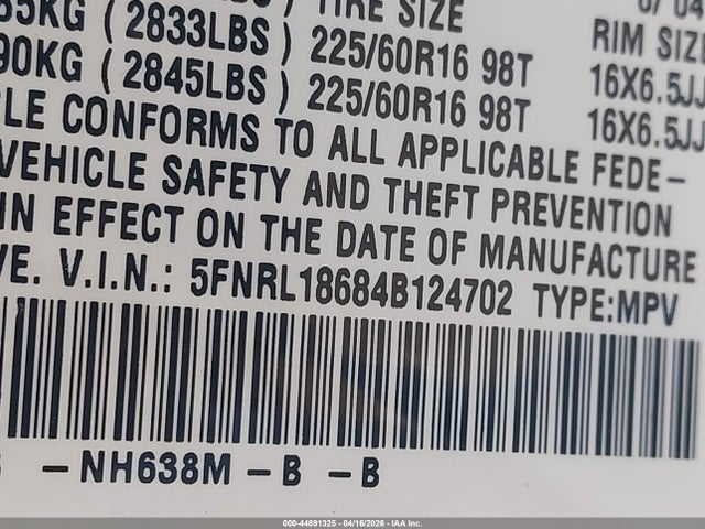 2004 HONDA ODYSSEY 5FNRL18684B124702 Photo 8