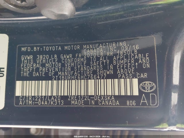 Toyota Corolla Xse 2017 2T1BURHE6HC766477 Image 9