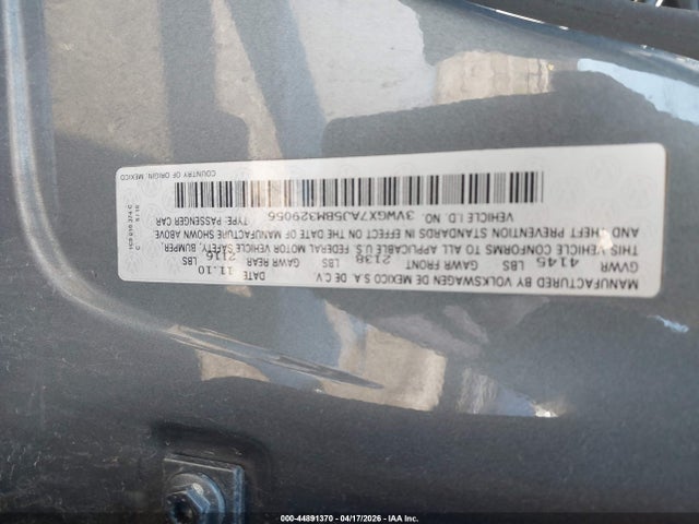 2011 Volkswagen Jetta 2.5l Sel მანქანა იყიდება აუქციონზე, vin: 3VWGX7AJ5BM329056, აუქციონის ნომერი: 44891370