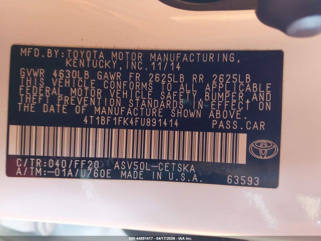 Toyota CAMRY SE 2015 4T1BF1FK4FU891414 Image 9