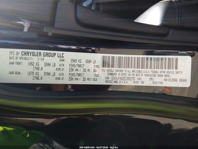 Aukcja sprzedaży 2014 Jeep Grand Cherokee Laredo, vin: 1C4RJFAG2EC392276, numer aukcji: 44891440