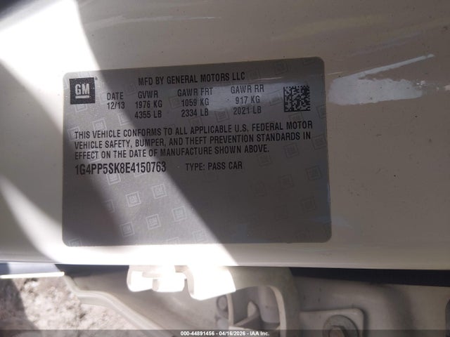 44891456 :رقم المزاد ، 1G4PP5SK8E4150763 vin ، 2014 Buick Verano مزاد بيع