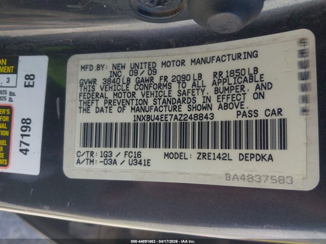 2010 TOYOTA COROLLA 1NXBU4EE7AZ248843 Photo 8