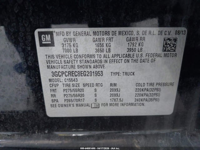 Chevrolet Silverado 1500 1lt 2014 3GCPCREC8EG201953 Image 9
