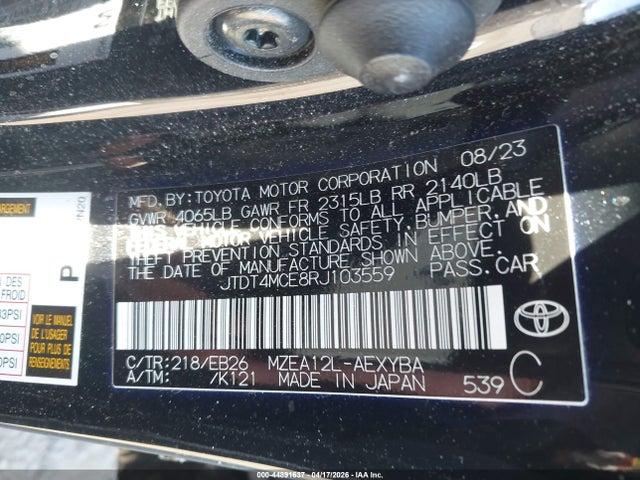 JTDT4MCE8RJ103559 Toyota Corolla Xse