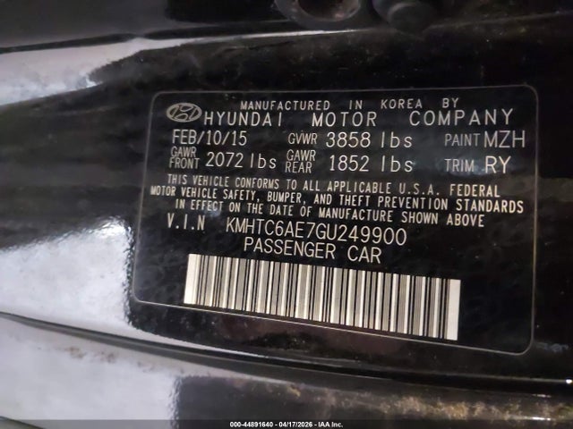2016 Hyundai Veloster Turbo მანქანა იყიდება აუქციონზე, vin: KMHTC6AE7GU249900, აუქციონის ნომერი: 44891640