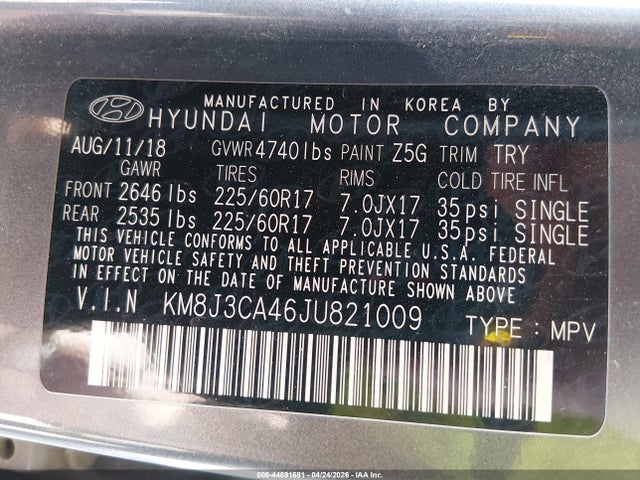 Hyundai Tucson Sel Plus 2018 KM8J3CA46JU821009 Image 9