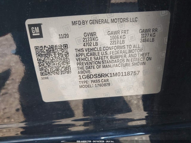Aukcja sprzedaży 2021 Cadillac Ct5 Luxury, vin: 1G6DS5RK1M0118757, numer aukcji: 44891709