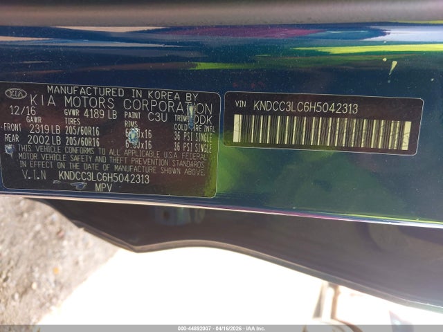 Продажа на аукционе авто 2017 Kia Niro Ex, vin: KNDCC3LC6H5042313, номер лота: 44892007