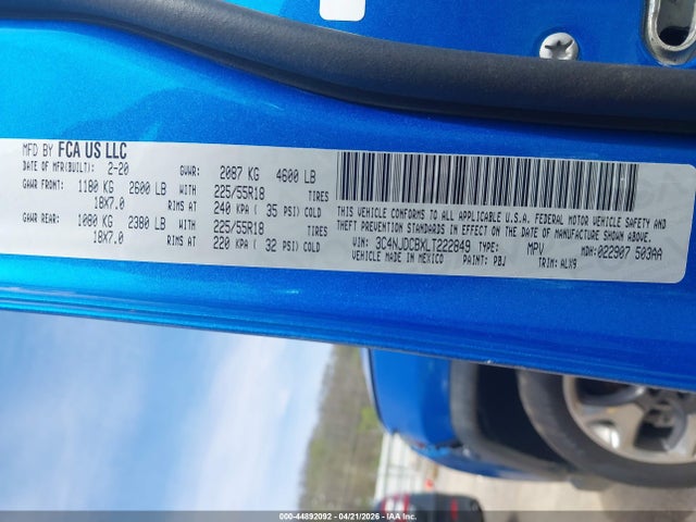 Jeep Compass Limited 4x4 2020 3C4NJDCBXLT222849 Image 9