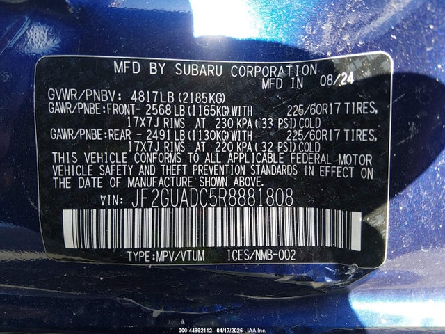 Subaru Crosstrek Premium 2024 JF2GUADC5R8881808 Image 9