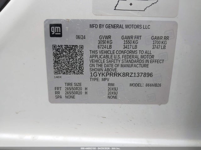 Продажа на аукционе авто 2024 Cadillac Lyriq Luxury W/1sd, vin: 1GYKPRRK8RZ137896, номер лота: 44892155