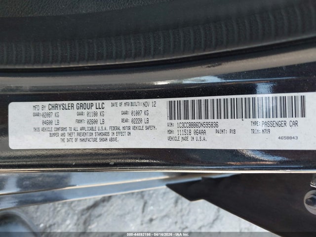 44892198 :رقم المزاد ، 1C3CCBBB6DN595836 vin ، 2013 Chrysler 200 Touring مزاد بيع