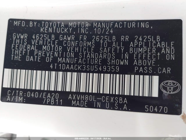 Toyota CAMRY SE 2025 4T1DAACK3SU549359 Image 9