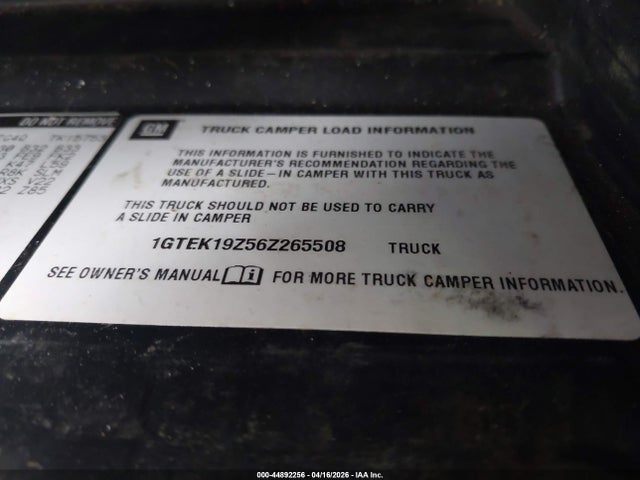 Продажа на аукционе авто 2006 Gmc Sierra 1500 Sle1, vin: 1GTEK19Z56Z265508, номер лота: 44892256