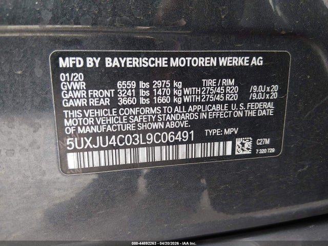 BMW X5 M50i 2020 5UXJU4C03L9C06491 Image 9