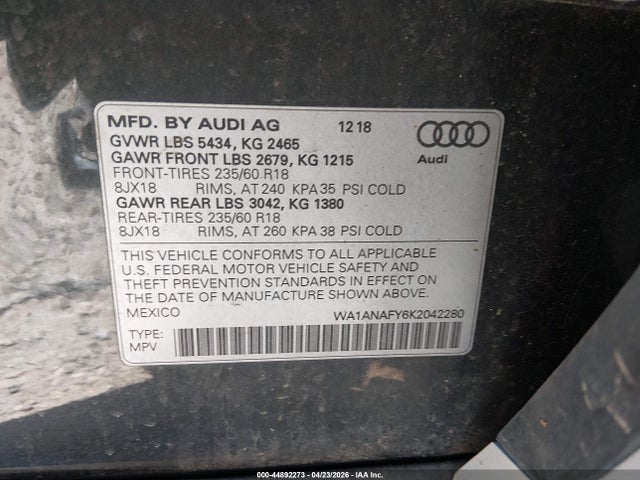 WA1ANAFY6K2042280 Audi Q5 45 Premium