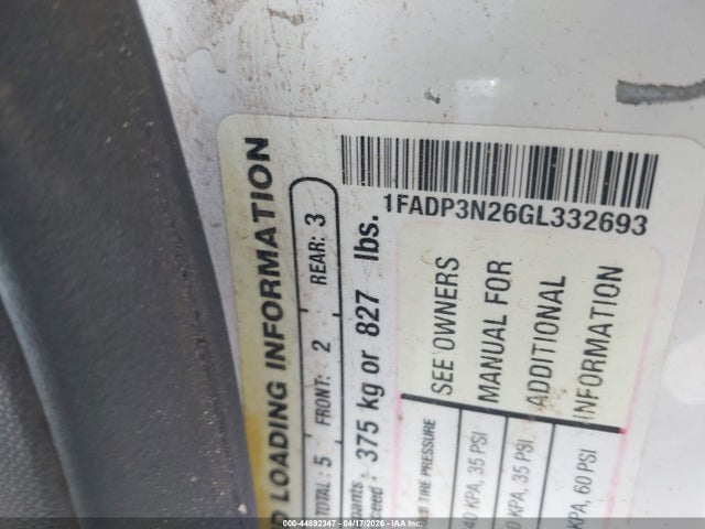 Aukcja sprzedaży 2016 Ford Focus Titanium, vin: 1FADP3N26GL332693, numer aukcji: 44892347