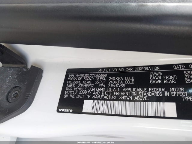 Aukcja sprzedaży 2012 Volvo Xc60 3.2 Premier, vin: YV4952DL2C2265968, numer aukcji: 44892361