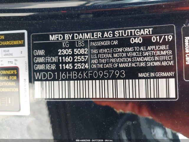 WDD1J6HB6KF095793 Mercedes-Benz E 450