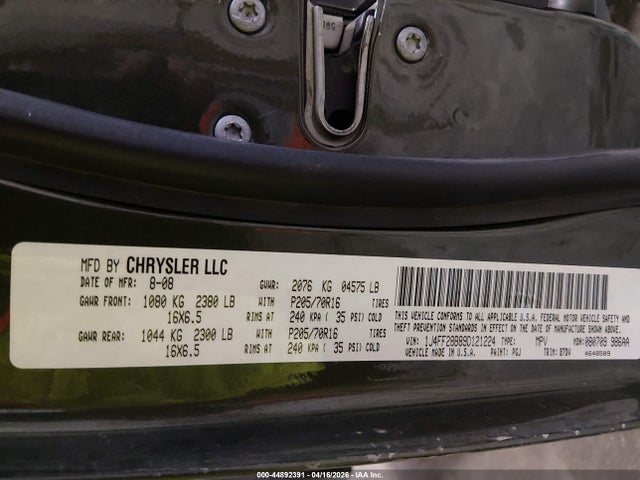 Aukcja sprzedaży 2009 Jeep Patriot Sport, vin: 1J4FF28B89D121224, numer aukcji: 44892391
