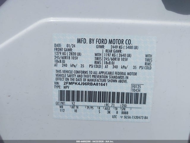 Ford EDGE SEL 2024 2FMPK4J96RBA81641 Image 9