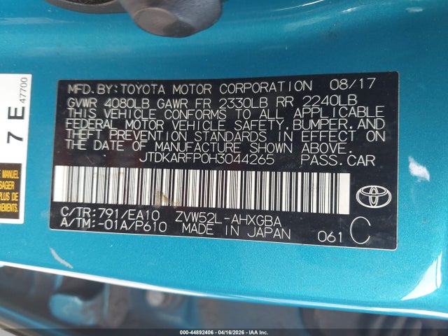 Toyota Prius Prime Premium 2017 JTDKARFP0H3044265 Image 9