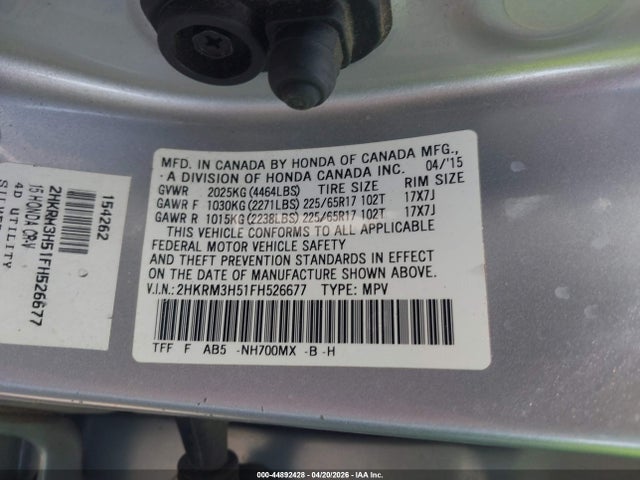 Honda CR-V EX 2015 2HKRM3H51FH526677 Image 9