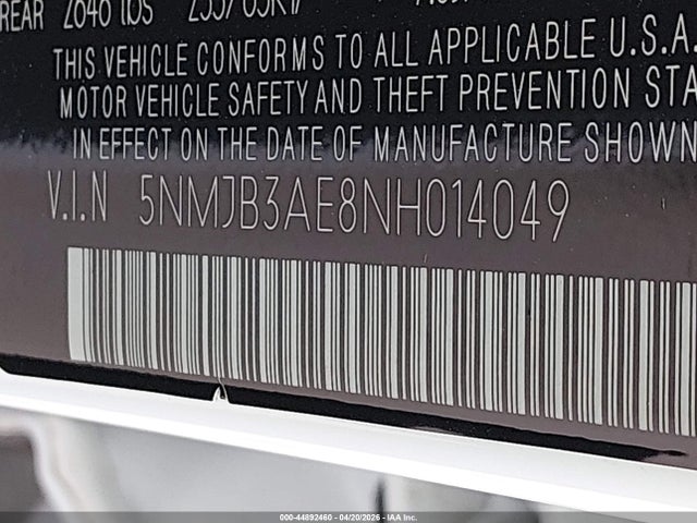 Hyundai TUCSON SEL 2022 5NMJB3AE8NH014049 Image 9