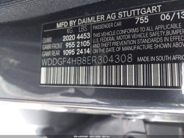 WDDGF4HB8ER304308 Mercedes-Benz C 250 Sport