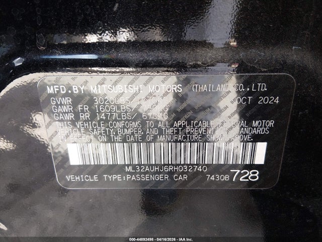 2024 MITSUBISHI MIRAGE ML32AUHJ6RH032740 Photo 8