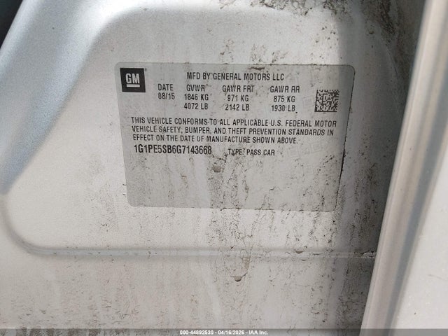 2016 CHEVROLET CRUZE LIMITED 1G1PE5SB6G7143668 Photo 8