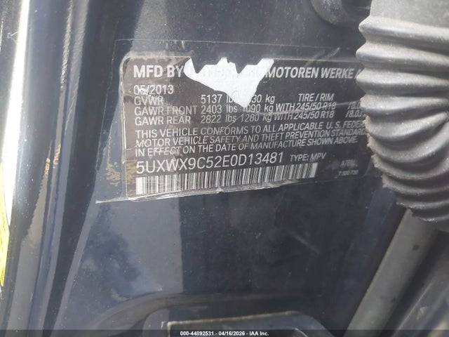 Продаж на аукціоні авто 2014 Bmw X3 Xdrive28i, vin: 5UXWX9C52E0D13481, номер лоту: 44892531