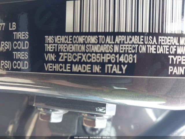 ZFBCFXCB5HP614081 Fiat 500x Urbana Fwd